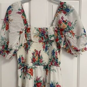 Adorable! Wayf dress in ivory with floral details